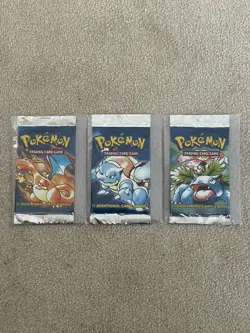 Pokemon 4th Print Base Set Trio 3 x Booster Packs | WOTC | 1999-2000 UK - Image 1