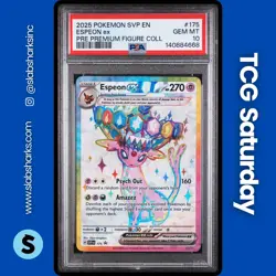 2025 POKEMON SV BS PROMO PRISMATIC EVOLUTIONS PREM FIG COL #175 ESPEON EX PSA 10 - Image 1
