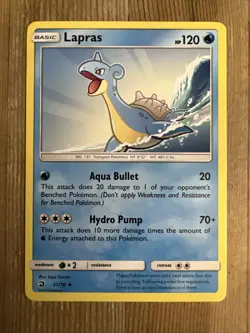 Pokemon TCG Lapras Dragon Majesty 21/70 Regular Uncommon NM - Image 1
