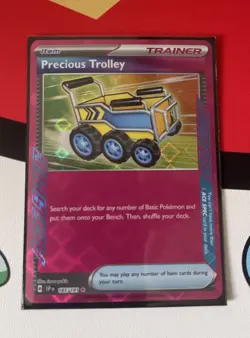 Pokemon TCG Precious Trolley Ace Spec Trainer SV08 Surging Sparks 185/191 - Image 1