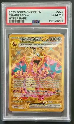 Pokemon Charizard ex #228/197 SV Obsidian Flames PSA 10 GEM MINT - Image 1