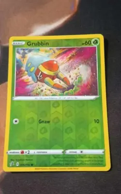 Pokemon TCG Grubbin Rebel Clash 016/192 Reverse Holo Common-NM - Image 1