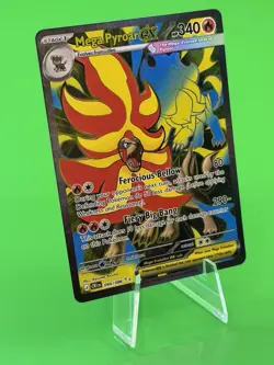 Pokemon Mega Pyroar ex Mega Evolution Chaos Rising UR Full Art 099/086 NM!!! - Image 3