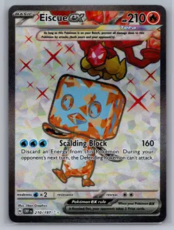 Eiscue ex 210/197 Ultra Rare Obsidian Flames Pokemon Near Mint - Image 1