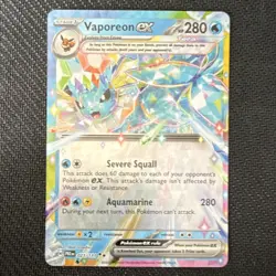 Pokemon Vaporeon ex 023/131 Prismatic Evolutions Double Rare Holo 280HP English - Image 1