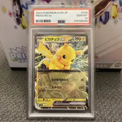 Pokemon 2024 TCG Pikachu Ex #038 PSA 10 GEM MT SvM Japanese Start Deck - Image 1