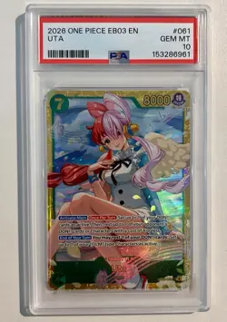 2026 ONE PIECE EB03-EXTRA BOOSTER ONE PIECE HEROINES EDITION- #061 UTA PSA 10 - Image 1
