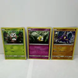 Pokemon TCG McDonald's 2017 Holo 3 card lot Rowlet Cutiefly Crabrawler - Image 1