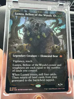 Lumra, Bellow of the Woods (Borderless) (Raised Foil) Bloomburrow Foil - Image 1