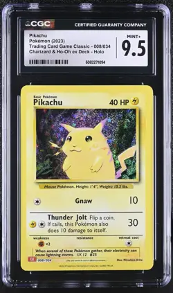 Pikachu Pokemon 008/034 Trading Card Game Classic Holo - Graded 9.5 - Image 1