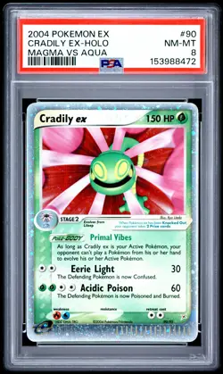 2004 Pokemon EX Team Magma vs Aqua 90 Cradily ex Holo PSA 8 153988472 - Image 1
