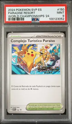 Pokemon TCG Paradise Resort Spanish SVP150 World Championship 2024 MINT PSA 9 - Image 1