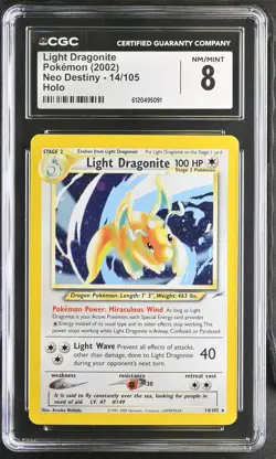 Light Dragonite 2002 Pokemon Neo Destiny CGC 8 #14 - Image 1