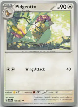 Pidgeotto 163/197 Uncommon Obsidian Flames Pokemon Near Mint - Image 1