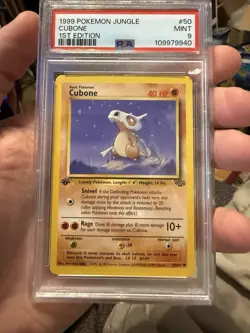 Cubone 1st Edition Pokemon Jungle 50 NM PSA 9 - Image 1