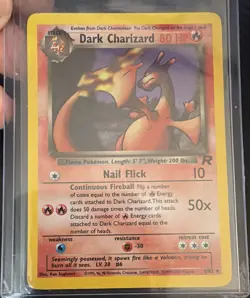 Nintendo Pokemon TCG Team Rocket Dark Charizard 4/82 Holo Rare 1999 80HP - Image 1