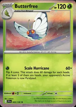 BUTTERFREE 003/159 RARE JOURNEY TOGETHER POKEMON HOLO NM - Image 1