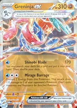 Pokemon Greninja ex 106 - Twilight Masquerade - NM - Image 1