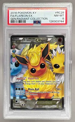 2016 Pokemon Generations Radiant RC28 Flareon EX PSA 8 126303744 - Image 1