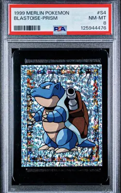 1999 Topps Merlin Pokemon Sticker #S4 SPARKLE PRISM HOLO ~ Blastoise ~ PSA 8!!!! - Image 1
