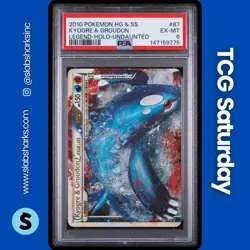 2010 POKEMON HGSS UNDAUNTED #87/90 KYOGRE & GROUDON LEGEND TOP HALF PSA 6 - Image 1