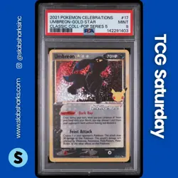 2021 POKEMON SWSH CELEB. CLASSIC COLL POP SERIES 5 #17 UMBREON GOLD STAR PSA 9 - Image 1