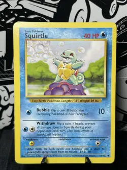 Pokemon 1999 Squirtle 063/102 Base Set Common LP - Image 1