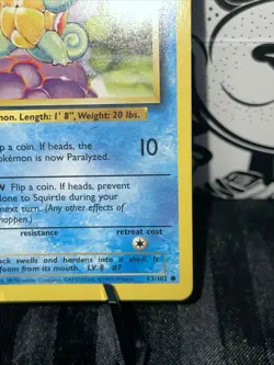 Pokemon 1999 Squirtle 063/102 Base Set Common LP - Image 3