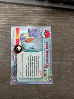 Wartortle #08 Pokemon Topps Chrome Holo Foil TV Animation Vintage - Image 2