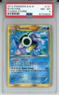 2012 POKEMON PLASMA STORM BLASTOISE #137 SECRET RARE PSA 8 NEAR MINT #40754809 - Image 1