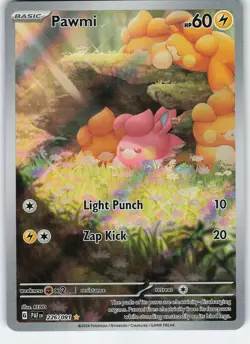 Pawmi - 226/091 Illustration Rare Holo SV: Paldean Fates NM Pokemon - Image 1