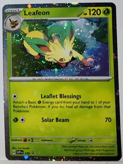 Fart Swirl 🌀 Leafeon 170 Cosmos Holo Heavily Bleed Error Rare Pokemon TCG ✨ - Image 1