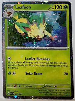 Fart Swirl 🌀 Leafeon 170 Cosmos Holo Heavily Bleed Error Rare Pokemon TCG ✨ - Image 3