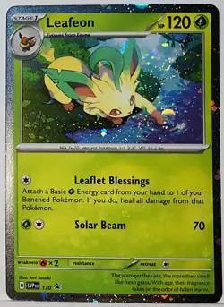 Fart Swirl 🌀 Leafeon 170 Cosmos Holo Heavily Bleed Error Rare Pokemon TCG ✨ - Image 4