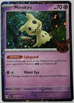 Swirl 🌀 Mimikyu 037/091 Cosmos Holo Bleed Error Rare Pokemon TCG Stamped ✨ 34 - Image 2