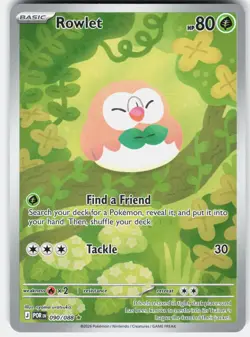 Pokemon Rowlet 090/088 Holo Illustration Rare Perfect Order Pokemon Near Mint - Image 1