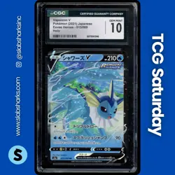 2021 POKEMON EEVEE HEROES JAPANESE #074 VAPOREON V CGC 10 - Image 1