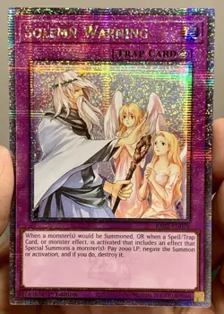 Yugioh Solemn Warning RA02-EN078 Quarter Century Secret Rare (QCSR) NM w/Track - Image 1