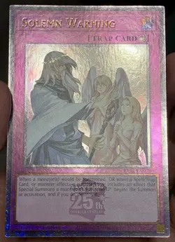 Yugioh Solemn Warning RA02-EN078 Quarter Century Secret Rare (QCSR) NM w/Track - Image 4