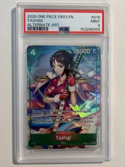 Bandai One Piece CCG Tashigi EB03-018 Alternate Art EN PSA 9 2026 - Image 1