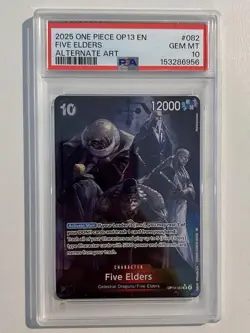 ONE PIECE FIVE ELDERS 2025 OP13-CARRYING ON HIS WILL 082 ALTERNATE ART PSA 10 - Image 1