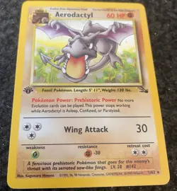 Pokemon TCG Aerodactyl Fossil Card 16/62 1st Edition Rare Holo PACK FRESH MINT ! - Image 1