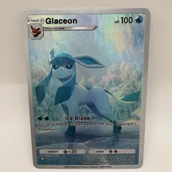Glaceon Pokemon TCG Pocket Eevee Grove Full Art Holo Custom Card - Image 1