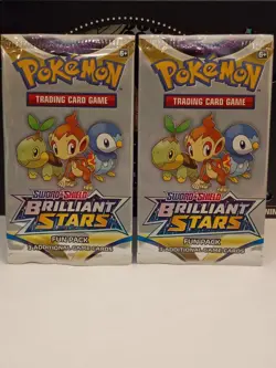 Pokemon Sword & Shield Brilliant Stars 3 Card Mini Pack (2 sealed packs) - Image 1