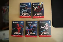 Sdcc 2025 Magic The Gathering MTG Marvel Spider-Man Welcome Deck Complete Set(5) - Image 1