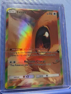 Pokemon Eevee Anime Card Full Art Fanart Custom Card Holo ACG DIY - Image 1