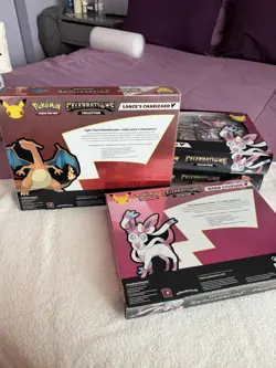 Pokemon TCG Celebrations Lance's Charizard v & Dark Sylveon V Boxes New Sealed! - Image 4