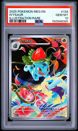 2025 POKEMON MEG EN-MEGA EVOLUTION ILLUSTRATION RARE #134 IVYSAUR PSA 10 - Image 1