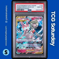 2019 POKEMON SUN MOON UNBROKEN BONDS #130/214 GARDEVOIR SYLVEON TAG TEAM PSA 10 - Image 1