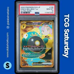 2025 POKEMON BATTLE PARTNERS JP #130/100 IONO'S BELLIBOLT EX ULTRA RARE PSA 10 - Image 1